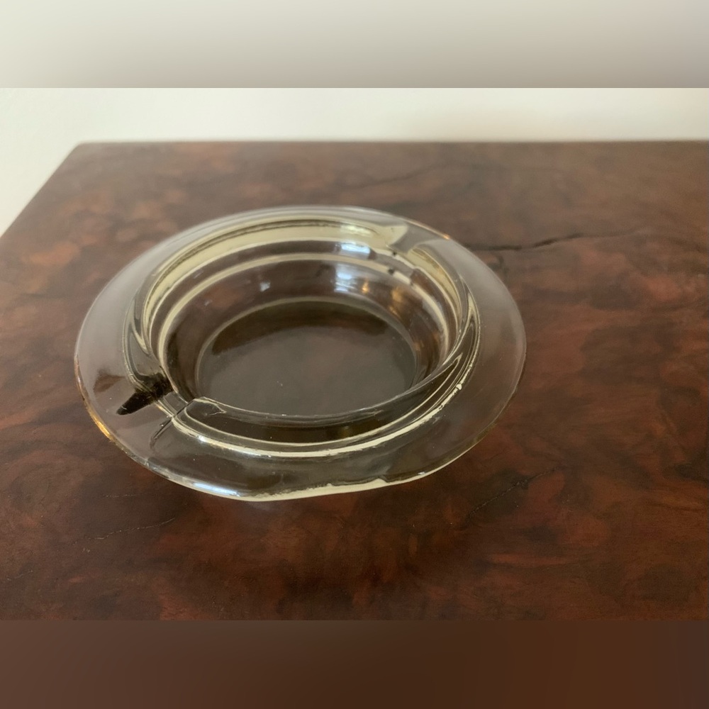 Vintage Smoky Topaz Coloured Glass Ashtray
